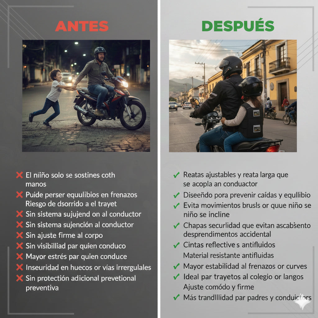 CHALECO DE SEGURIDAD PARA NIÑO MOTO