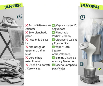 VeloSteam Pro: Plancha a Vapor 2 en 1