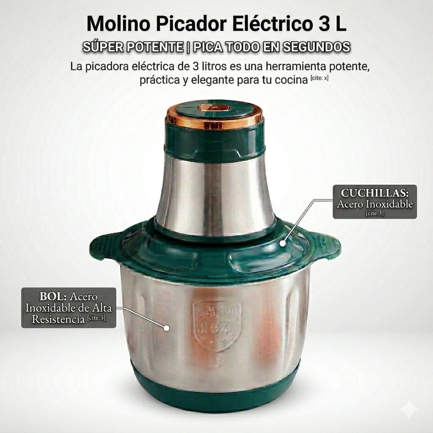 Molino picador elec verde 3L