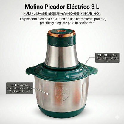 Molino picador elec verde 3L
