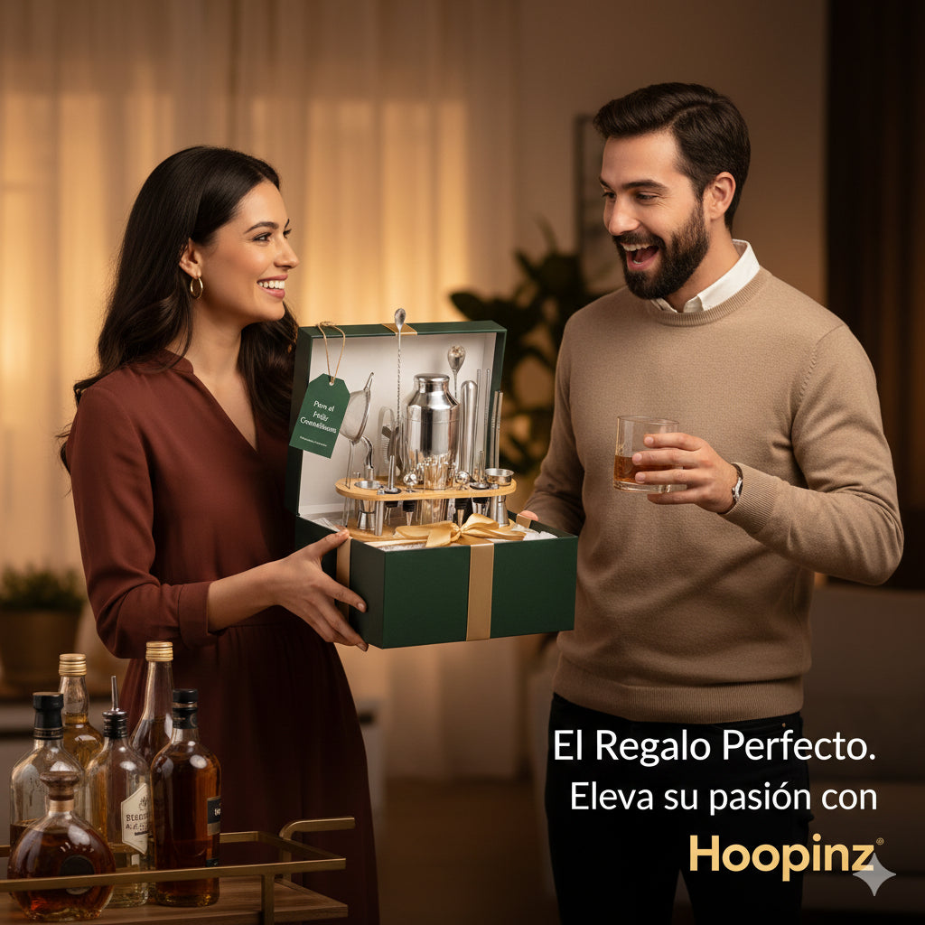 Set Coctelería en Acero inoxidable Mixology™ 23 piezas en base de bambú