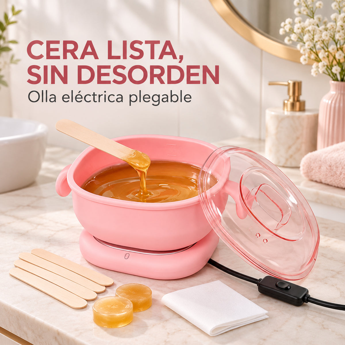 Olla Eléctrica Plegable para Cera Depila