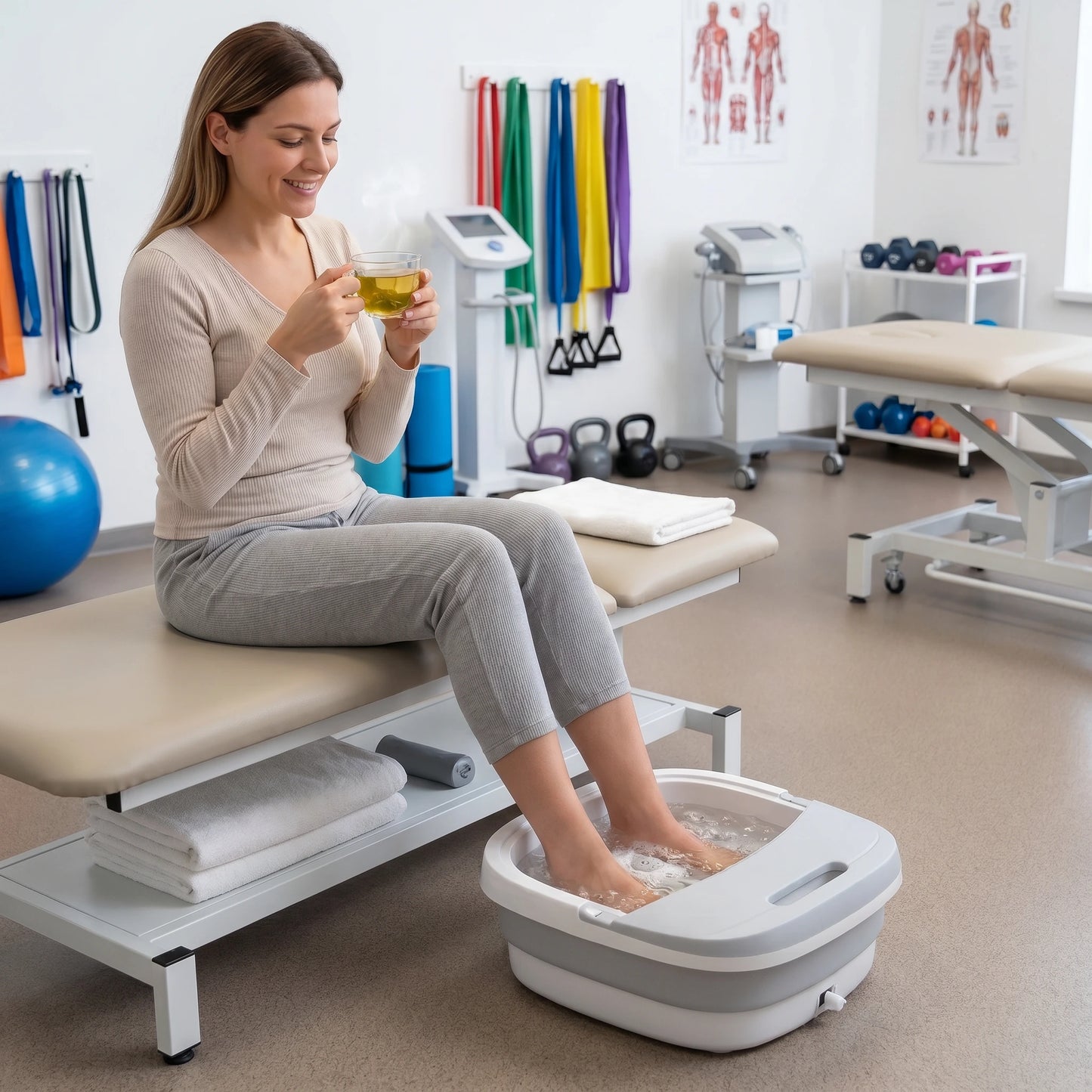 Tina Portatil Plegable Masajeadora Pies Terapia
