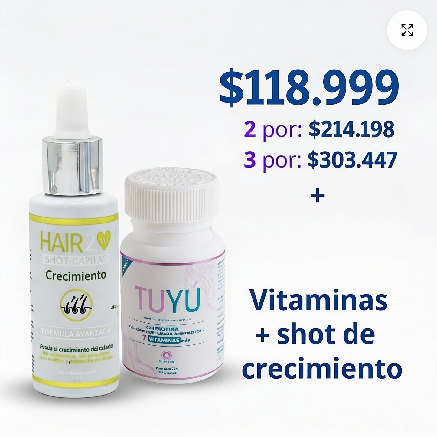 Hair2you Vitaminas Tuyú + Shot Crecimiento