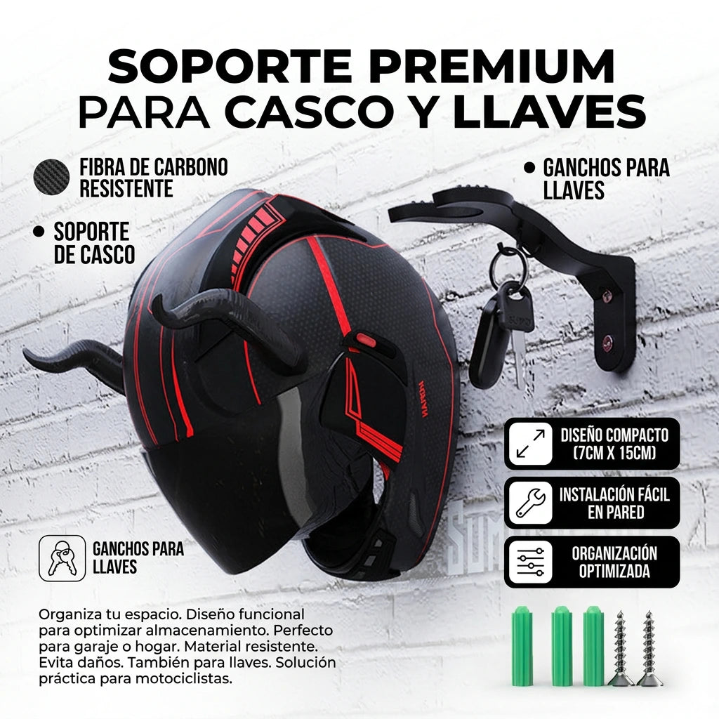 SOPORTE  PARA CASCOS Y LLAVES x2