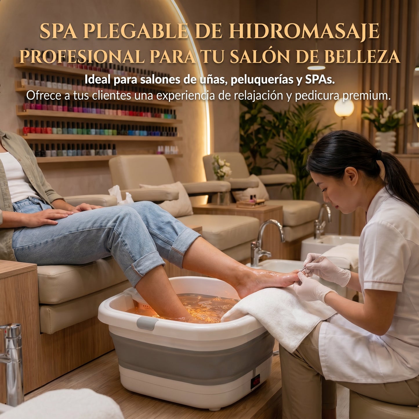 Tina Portatil Plegable Masajeadora Pies Manicurista