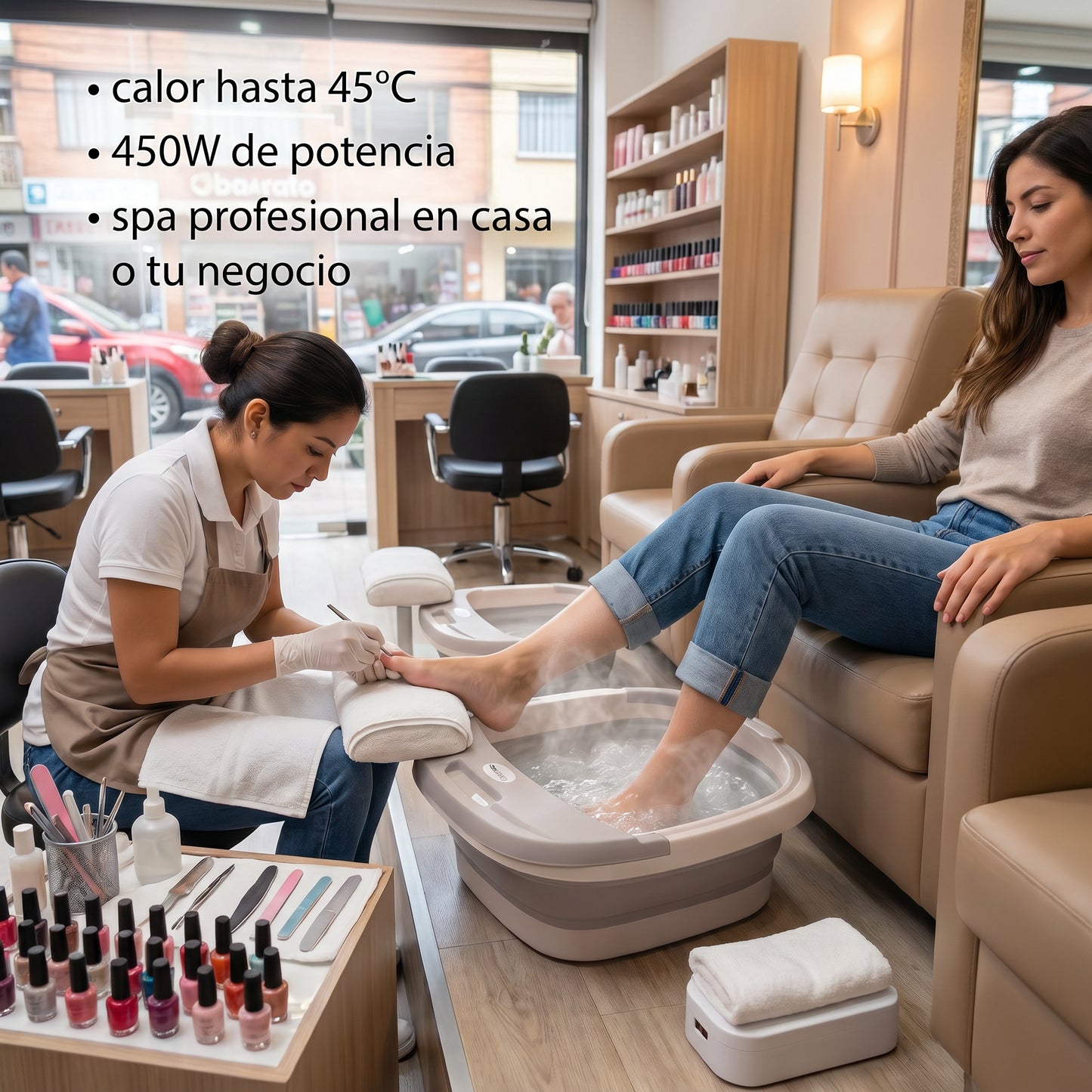 Tina Portatil Plegable Masajeadora Pies Manicurista
